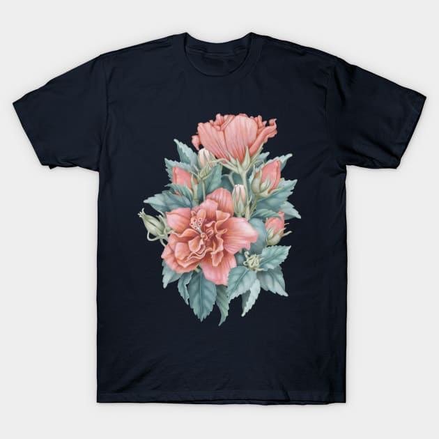 Summer Hibiscus Bouquet T-Shirt by valerieanderson